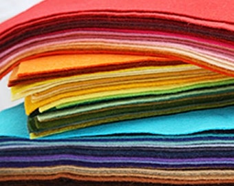 1-7 Sheets 12 x 12 in. - Wool Blend Felt Squares - Your Choice of Colors