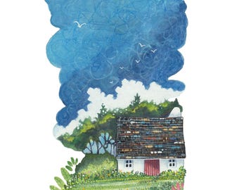 NEW Woodland Glade Cottage - A5 Signed Limited Edition Print. Cottage.