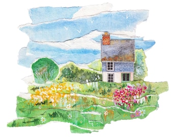 Cottage Buttercup - Impression giclée A5 en édition limitée signée