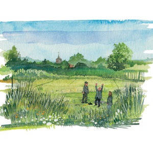 The Gold Dance - detectorists - A4 Signed Limited Edition Giclee Print