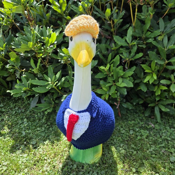 Mr President porch goose outfit, goose costume, Donald Trump, President Trump,  45 & 47, president's day, Trump,political figure, lawn goose