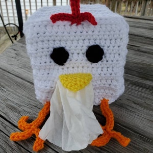 Chicken tissue box cover, home decor, rooster, peep, hen, farm, cow