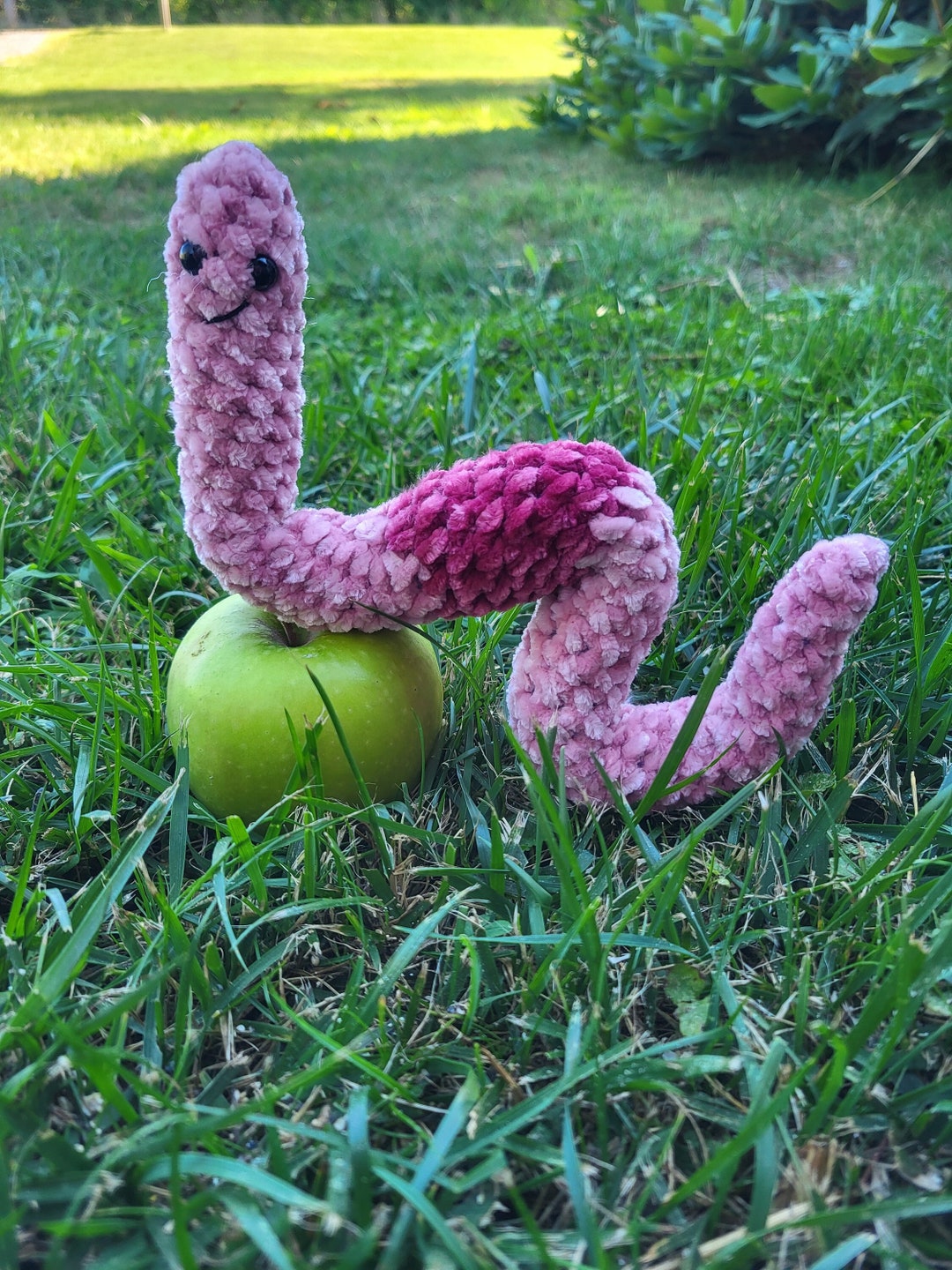 Earthworm, Worm, Velvet Worm, Crochet, Stuffed Worm, Fishing Worm - Etsy