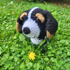 Custom Basset Hound stuffed dog, lifelike crochet basset, sausage dog, long and low