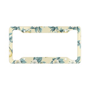 Marco de matrícula floral: accesorios de aluminio para coche, decoración automotriz