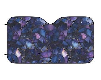 Galaxy Glasmalerei-Muster-Auto-Sonnenschutz | Himmlische Windschutzscheibenabdeckung