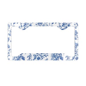 Floral Decorative License Plate Frame - Elegant Vehicle Accessory, Gift for Car Lovers, Home Decor
