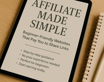 Affiliate Marketing Beginner's Guide eBook - Make Money Online (Digital Download)
