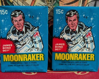Vintage 1979 James Bond 007 Moonraker O-Pee-Chee Trading Cards 2 Sealed Packs