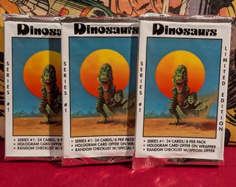 Vintage 1993 Dinosaurs Series #1 Limited Edition Trading Cards 3 Sealed Packs