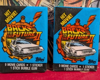 Vintage 1989 Topps Back to the Future II Movie Trading Cards 2 Sealed Packs