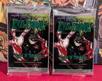 Vintage 1994 Evil Ernie Series II Glow in the Dark Chromium Cards 2 Sealed Packs