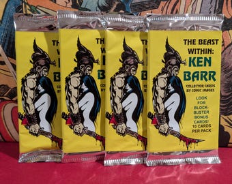 Vintage 1994 Ken Barr Fantasy Horror Art Trading Cards 4 Sealed Packs Comic Images
