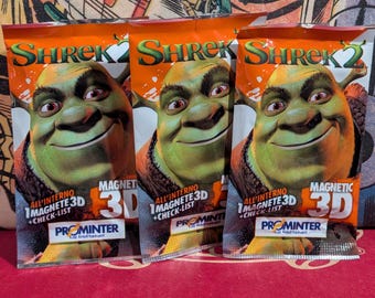 Vintage 2004 Shrek 2 3D Magnet Packs Lot of 3 Sealed Italian Vintage DreamWorks Import