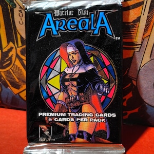 Vintage 1997 Bolt AREALA Warrior Nun Trading Cards Sealed Foil PACK- 8 Cards