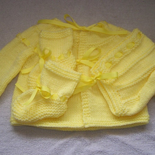 Crochet Light Yellow and White Baby Girl Dress Set With Etsy