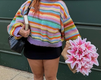 Sweater Pattern CROCHET - Pastel Cardigan Tutorial PDF FILE - English Version