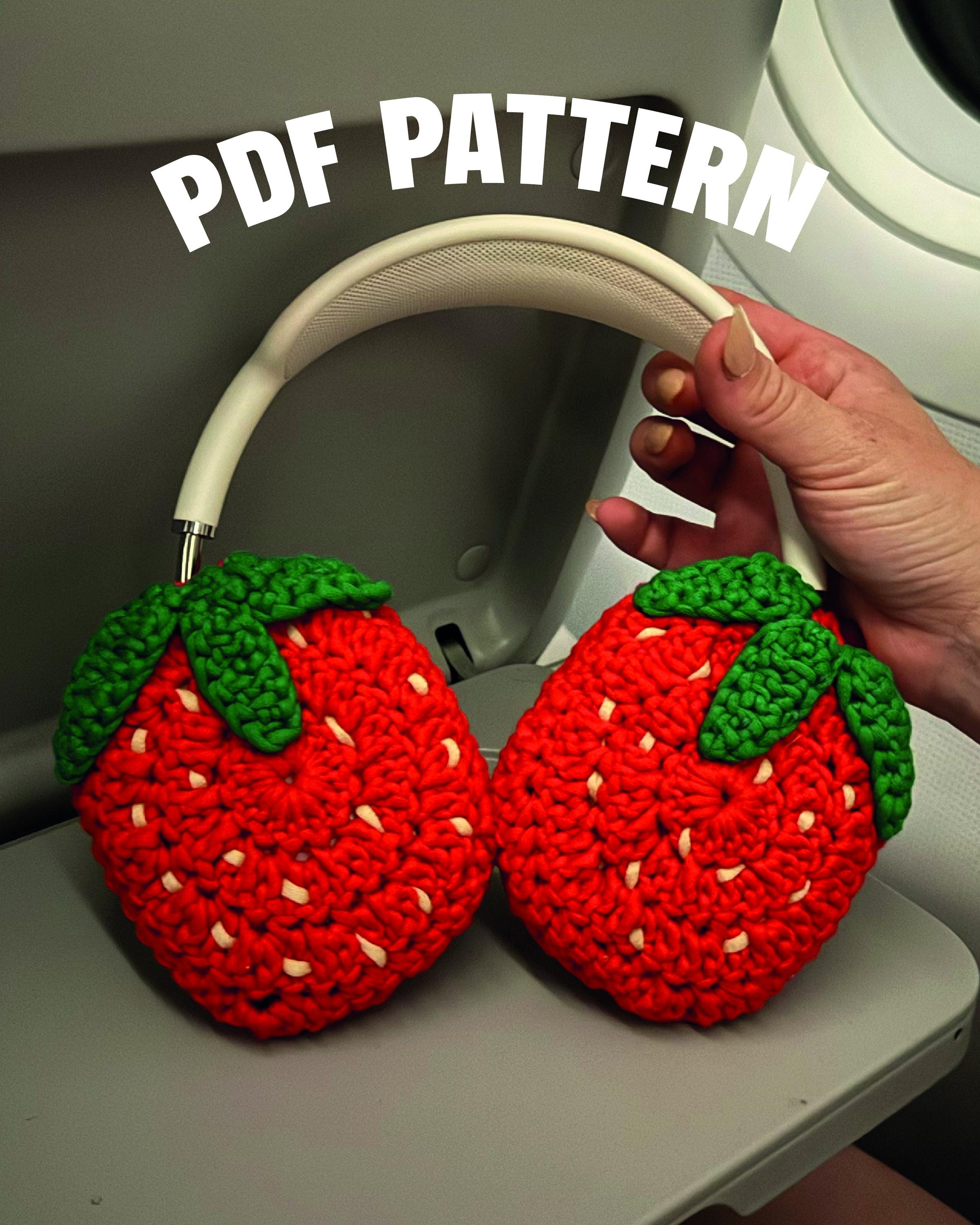 22 Crochet Headphone Cover Patterns, Strawberry, Star, and Fox Styles 5 Strawberry Headphone Covers