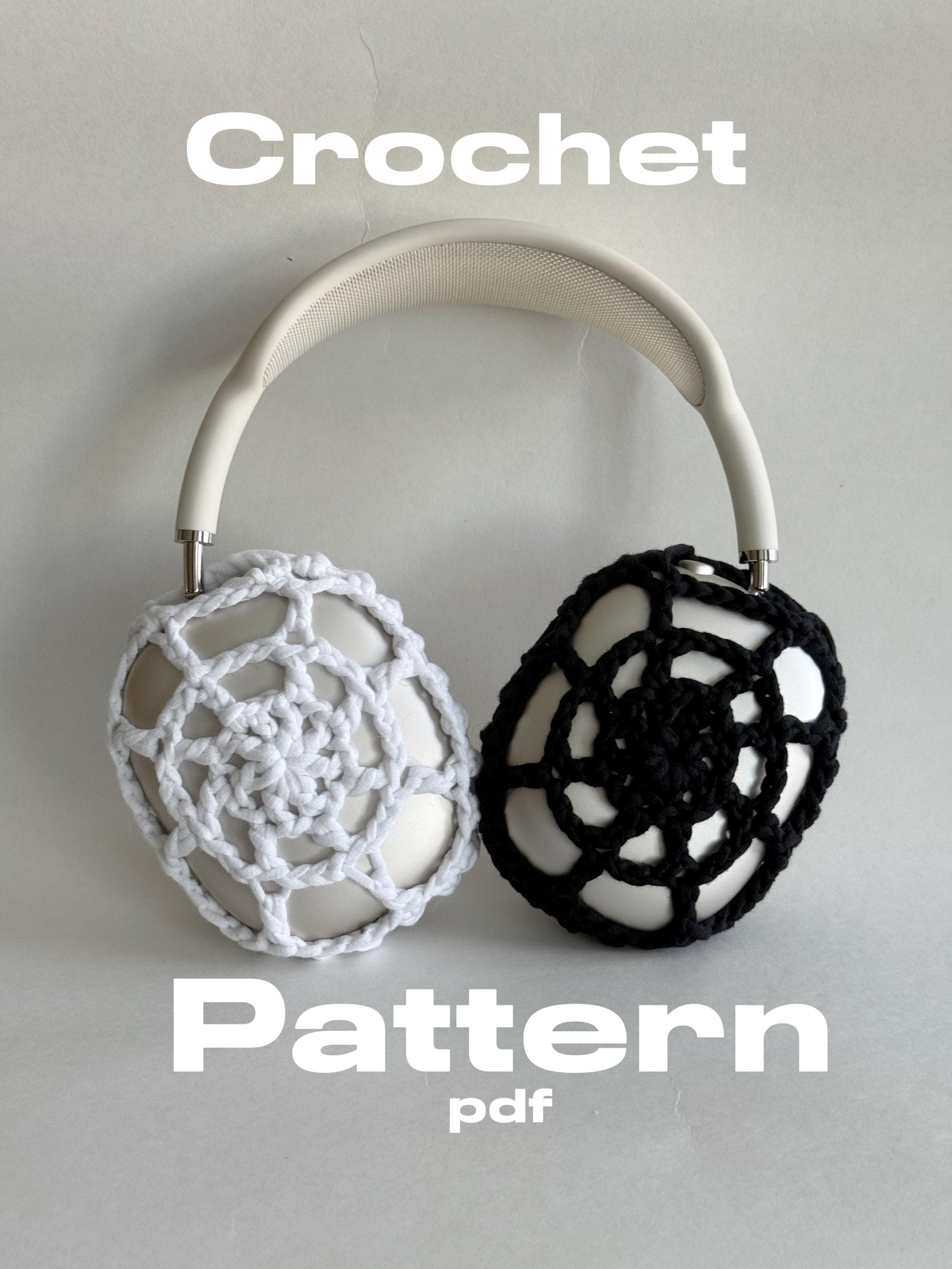 22 Crochet Headphone Cover Patterns, Strawberry, Star, and Fox Styles 8 Spiderweb Crochet Headphone covers
