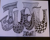 Items similar to Custom designed Zentangle inspired name art on Etsy