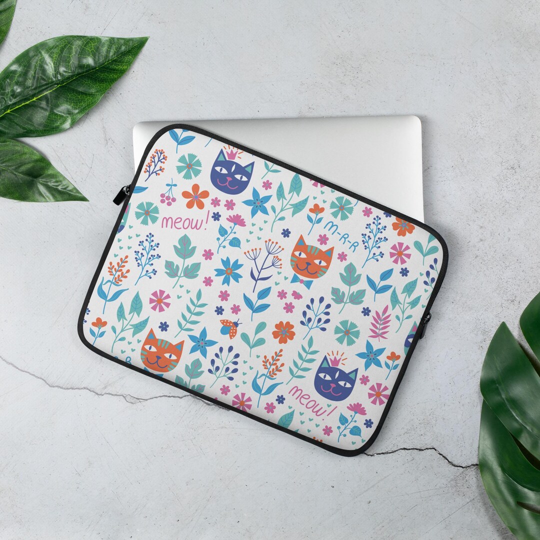 Computer Cat Covers Colorful Cat Laptop Sleeve: Modern Minimalist Computer Case - Etsy