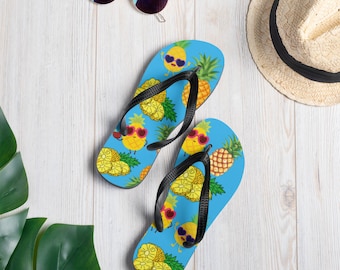 Pineapple Theme Flip Flops