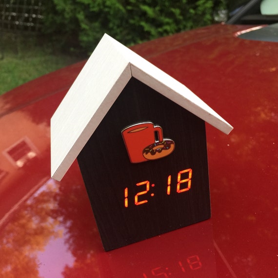 Hausclock "Break Time" Digital Alarm Clock, Cuckoo Clock Style
