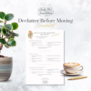 Moving Declutter Checklist | Digital PDF Printable | Stress-Free Relocation Guide | 2-Page Checklist for Simplified Packing | A4 & US Letter