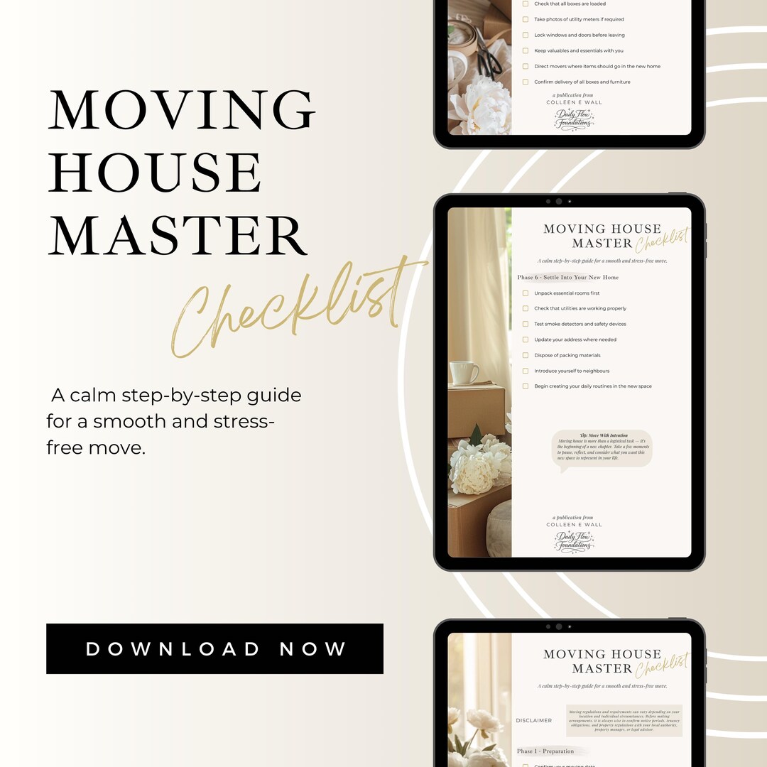 Moving House Master Checklist | Relocation Planner (digital PDF) - Etsy