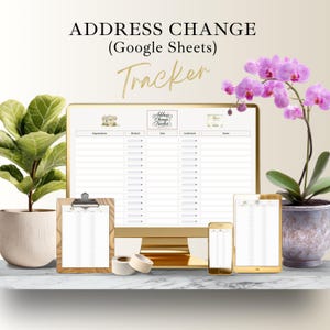 Rastreador de cambios de dirección / Hoja de cálculo de Google Sheets / Registro digital de notificaciones de reubicación y gestor de lista de contactos para mudanzas