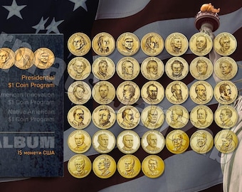 USA Album for a set of 1 dollar coins Presidents series 1979-2025