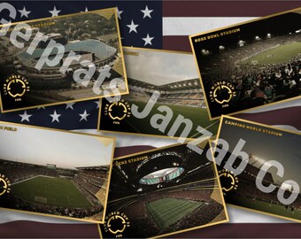 Set completo di 12 cartoline 2025 stadi campionato di calcio per club USA stadio di calcio estadio Stade Stadion