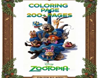 Página para colorear de Zootopia 2 - Más de 200 páginas