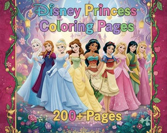 Dibujos para colorear de princesas Disney: más de 200 páginas