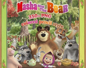 Paquete de más de 250 imágenes PNG de Masha y el Oso