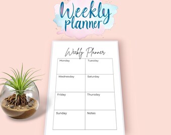 Minimalist Weekly Planner Printable: A4 A5 Letter Sizes (PDF Download ...
