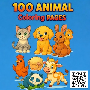 Cute Animal Coloring Pages ( 100 Pages )