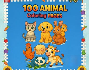 100 páginas para colorear de animales: Ilustraciones relajantes (Descarga PDF)