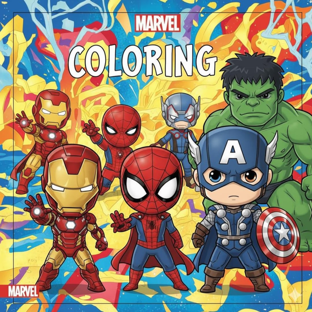 dibujos-para-colorear-de-superh-roes-de-marvel-100-p-ginas-etsy-m-xico