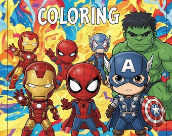 Dibujos para colorear de superhéroes de Marvel - 100 páginas