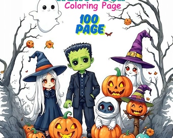 Página para colorear de Halloween (100 páginas)