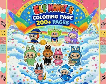 Página para colorear de un elfo monstruo - Más de 200 páginas