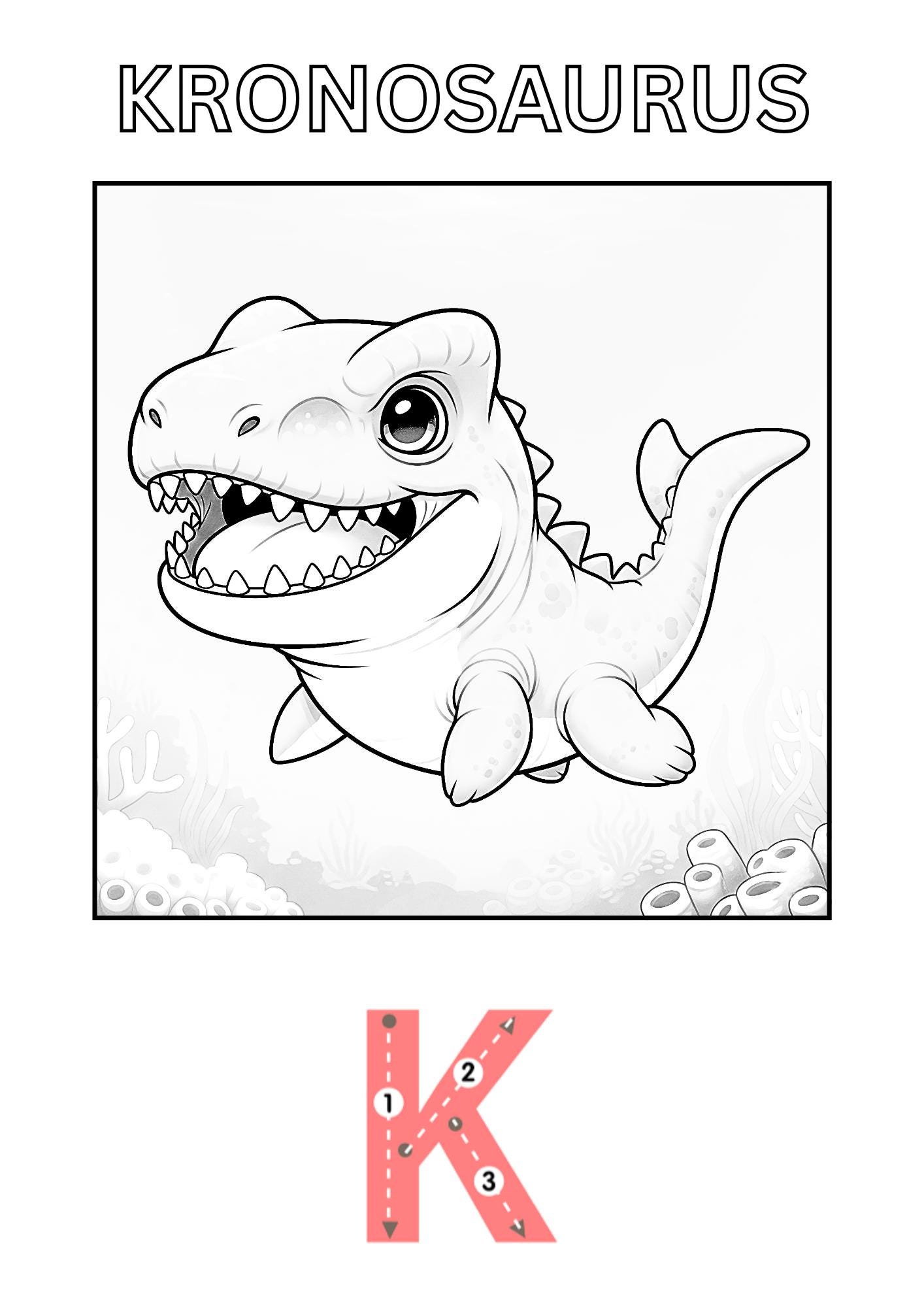 ABC Dinosaur Coloring Book - Printable Dino Alphabet Activity, Kids ...