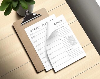 Minimalist Weekly Planner Printable: A4 A5 Letter Sizes (PDF Download ...