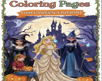 Dibujos para colorear de princesas Disney (edición de Halloween) (más de 100 páginas)