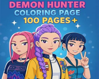 Dibujos para colorear de cazadores de demonios del K-pop: más de 100 páginas