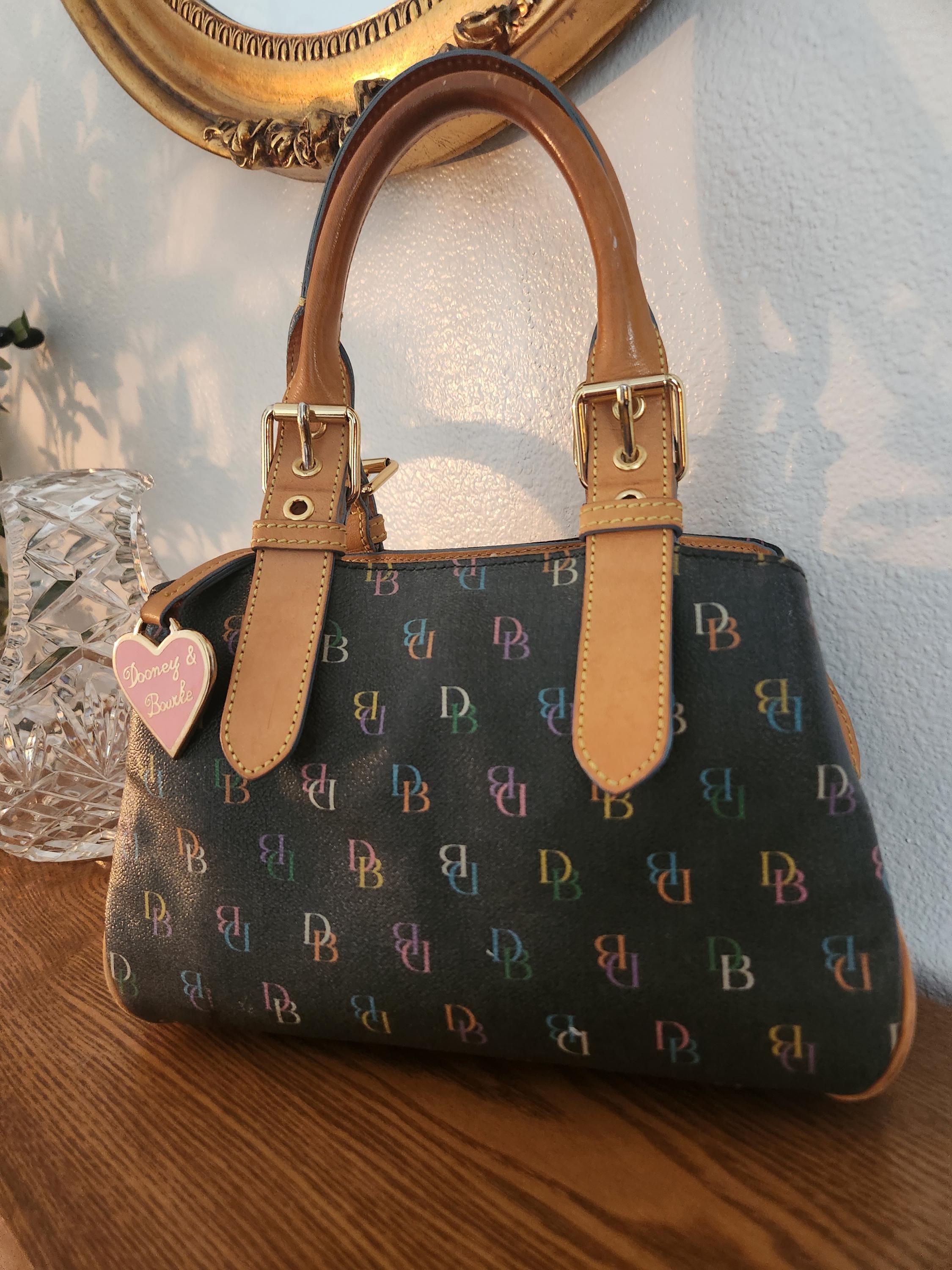 Vintage Dooney & Bourke Multicolor Logo Dome Mini Satchel  display picture 2