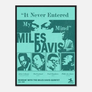 Miles Davis Poster | Jazz Print | Vintage Jazz | Retro Wall Art | Mid-century Modern