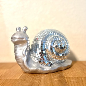 Disco Snail mirror ball slug sculpture figurine image 7