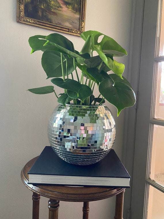 High Quality Glass 10 Large 10mm Tiles Disco Ball Planter Pot Plant Hanger  With or Without Drainage - Etsy